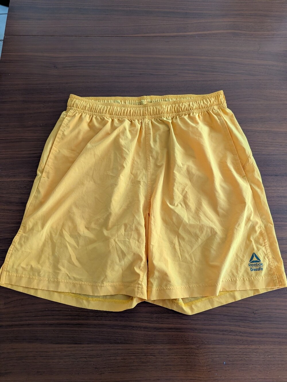 Reebok Crossfit Men’s Yellow Speedwick Athletic Shorts Size Large Pre Owned